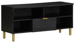 Fekete szerelt fa TV-szekrény 100 x 33 x 46 cm