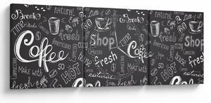 Kép - Coffee (órával) (90x30 cm)