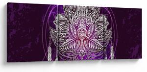 Kép - lótusz (órával) (90x30 cm)
