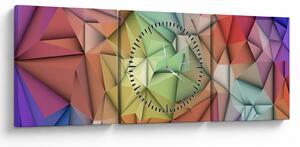 Kép - Sokszögű absztrakció (órával) (90x30 cm)