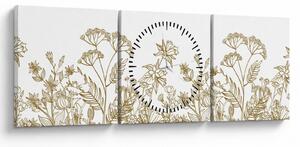 Kép - réti virágok (órával) (90x30 cm)