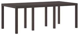 VidaXL Kerti Asztal Barna 200 x 100 x 73 cm polirattan