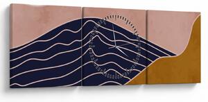 Kép - Nap a hegyek felett (órával) (90x30 cm)