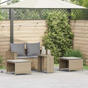 VidaXL 5 részes polyrattan kerti kanapé garnitúra párnákkal stackable