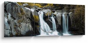 Kép - vízesés, Lushan, Kína (órával) (90x30 cm)