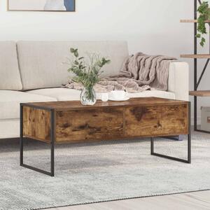 Dohányzóasztal fiókkal Füstös tölgy 100 x 46 x 40 cm Faanyag