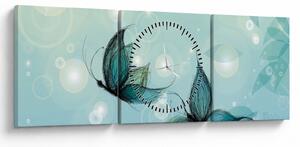 Kép - kék pillangók (órával) (90x30 cm)