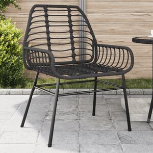 VidaXL 2 db fekete polyrattan kerti szék