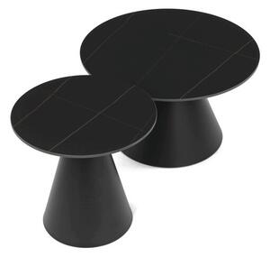 Dohányzóasztal 70 × 70 × 41 cm, kerámia, márvány CT-F4118 BK