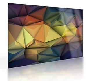 Kép - Sokszögű 3D absztrakció (üvegen) (70x50 cm)