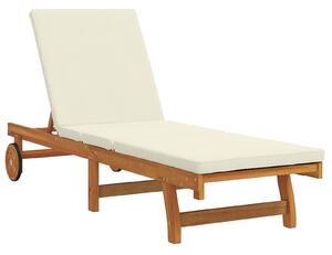 VidaXL Napozóágy 2 db Krém Tömör akácfa 40x40x40cm Összecsukható