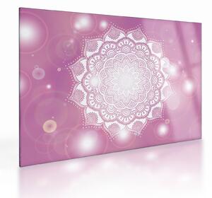 Egy mandala képe rózsaszín háttérrel (üvegen) (70x50 cm)
