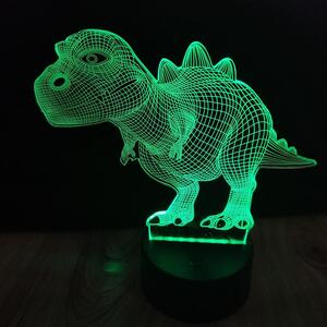 3D figurás asztali lámpa, éjjeli lámpa 16 szín távirányítóval T-REX