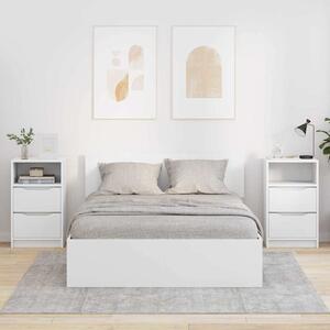 Éjjeliszekrények fiókkal 2 pcs Fehér 40 x 30 x 467 cm Faanyag
