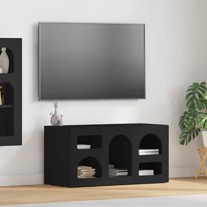 TV szekrény Fekete 80 x 35 x 40 cm Faanyag