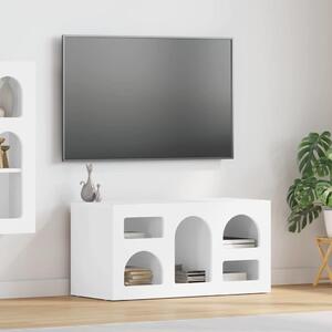 TV szekrény ELST 80 x 35 x 40 cm Magas Fényű Fehér Faanyag