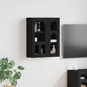 Függő szekrény polcokkal Fekete 59 x 20 x 71.5 cm Faanyag