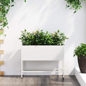 Magas Kerti Cserép Fehér 60 x 26 x 45 cm Acél