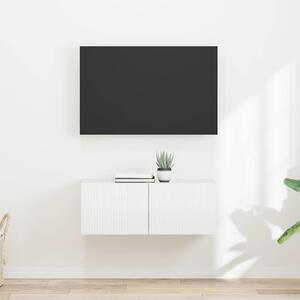 TV Fali Szekrény 2 pcs Fényes Fehér 39 x 31 x 29,5 cm Faanyag