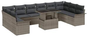 Kerti Kanapé Szett 11 pcs Szürke 100 x 55 x 73 cm Poli rattan