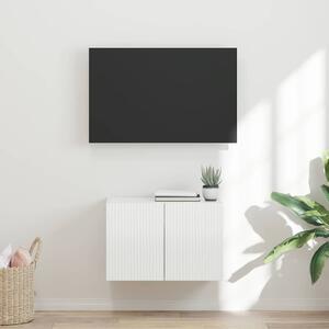 TV Fali Szekrény Magas Fényű Fehér 59,5 x 31 x 40 cm Faanyag