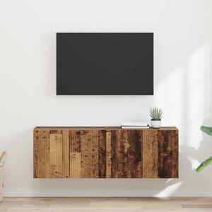 TV Fali Szekrény 2 pcs Öreg fa 59,5 x 31 x 40 cm Faanyag