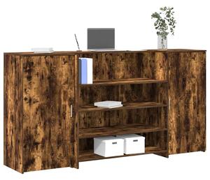 Recepciós pult füstös tölgy 200x50x103,5 cm szerelt fa