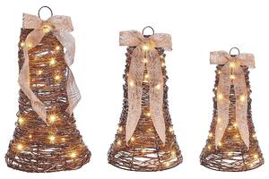 3 db-os karácsonyi dekoráció szett LED LUOSTO 43/38/32 cm Karácsonyi minta Barna