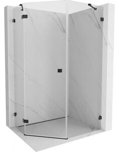 Mexen Lunar, ötszögletű zuhany balra dőléssel 80 x 90 cm, 8 mm átlátszó üveg, fekete profil, 831-080L-090P-70-00-L