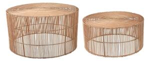 Natúr színű rattan kerek dohányzóasztal szett 2 db-os ø 66 cm Elmima – Kave Home