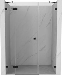 Mexen Lunar, bal oldali nyíló zuhanyajtó 120 cm, átlátszó üveg, fekete profil, 834S-120-050-70-00-L