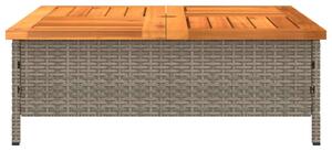 VidaXL szürke polyrattan és akácfa kerti asztal 70 x 70 x 25 cm