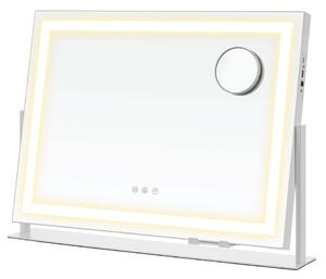 Zrcadlo kosmetické, sklo, bílá, AZR-E1102 WT