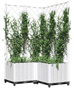 VidaXL fehér polipropilén rácsos kerti ültetőláda 80 x 80 x 136 cm