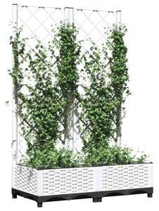 VidaXL fehér polipropilén rácsos kerti ültetőláda 80 x 40 x 121,5 cm