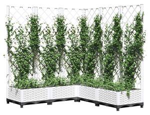 VidaXL fehér polipropilén rácsos kerti ültetőláda 120 x 120 x 121,5 cm