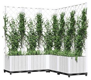 VidaXL fehér polipropilén rácsos kerti ültetőláda 120 x 120 x 136 cm