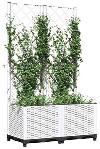 VidaXL fehér PP rácsos kerti ültetőláda 80 x 40 x 136 cm
