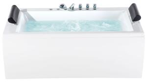 Sarok hidromasszázs kád LED világítással MONTEGO 172 x 83 cm Fehér