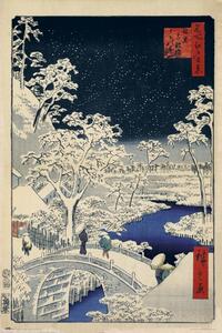 Plakát Hiroshige - Meguro Drum Bridge and Sunset Hill, (61 x 91.5 cm)