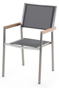 Kerti étkező szett Grosso (fekete + grafit) (szürke szék) (8 személy részére) (kő). 1012564