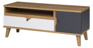 TV asztal Mimone RTV (arany tölgy + matt fehér + grafit). 1051787