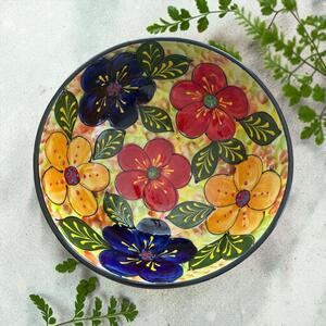 Extra nagy mediterrán tarka mintás kerámia tál 30 cm