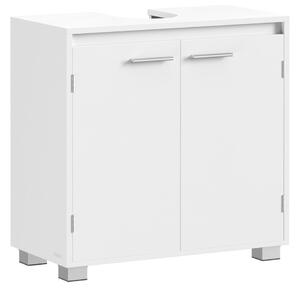VASAGLE BBK506W01 mosdó alatti szekrény 2 rekeszes ajtóval felhőfehér 60 x 30 x 60 cm