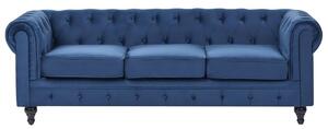 Kanapé 3 személyes CHESTERFIELD Bársony Tengerészkék