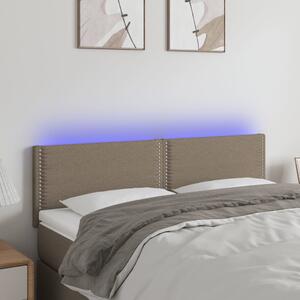 Tópszínű szövet LED-es fejtámla 144x5x78/88 cm