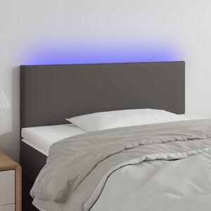 Szürke műbőr LED-es fejtámla 80 x 5 x 78/88 cm