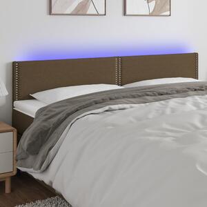 Sötétbarna szövet LED-es fejtámla 160x5x78/88 cm