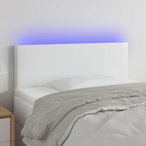 Fehér műbőr LED-es fejtámla 100 x 5 x 78/88 cm
