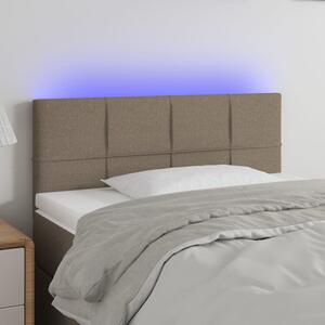 Tópszínű szövet LED-es fejtámla 80 x 5 x 78/88 cm